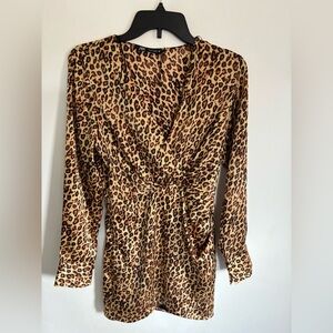 Zara Leopard Print Wrap Top